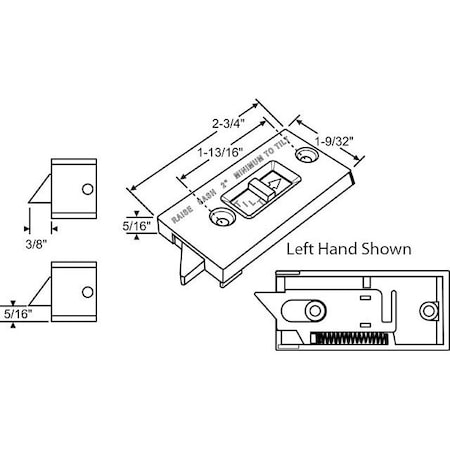 Strybuc White Tilt Latch AssemblyLeft and Right HandedSold In Sets Only 83-526WA